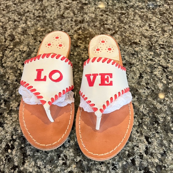 Very cute Jack Rogers Sandles in a deep pink / red color - Picture 2 of 2